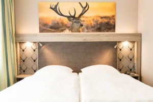 Premium-Zimmer mit Hirsch über dem Bett