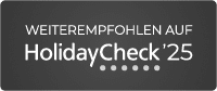 Weiterempfohlen auf Holidaycheck 2025