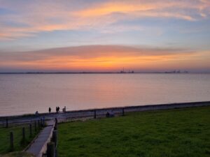 Sonnenuntergang am Jadebusen